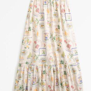 Abercrombie & Fitch, Italy/capri linen blend maxi skirt ST